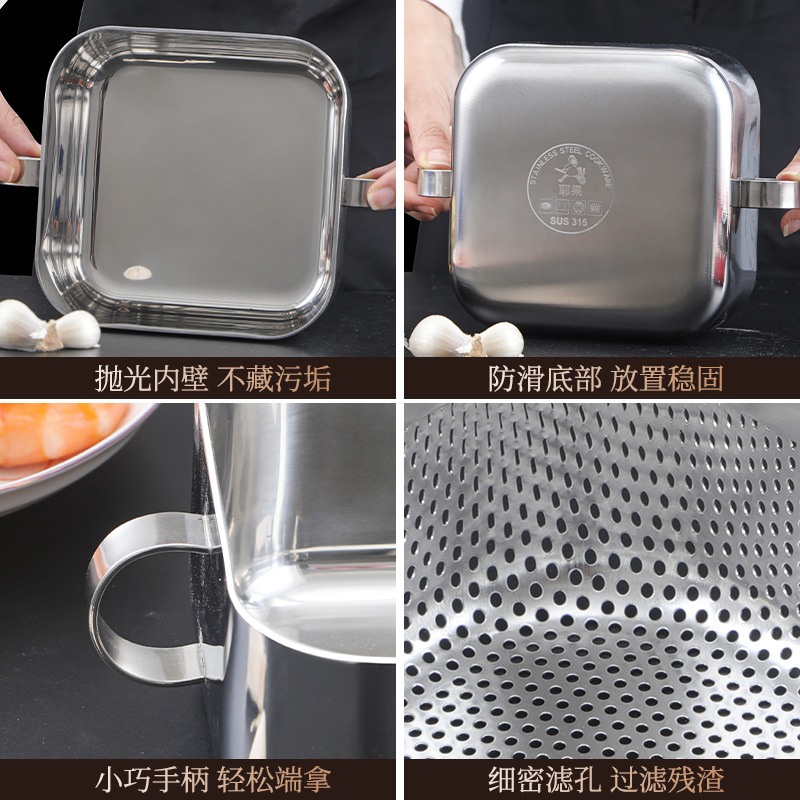 Freidora de acero inoxidable 304, filtro doméstico, olla de fideos instantáneos, olla de suplemento alimenticio para bebés, mini pequeña y multifuncional