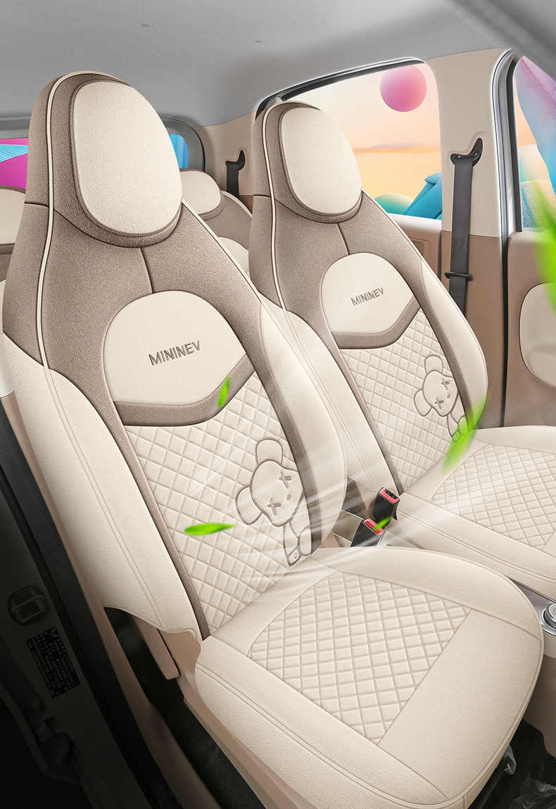 25 Types of Wuling Hongguang Miniev Four-Door Version Special Linen Car Seat Covers for All Seasons All-Inclusive Cushion Cloth Seat Covers