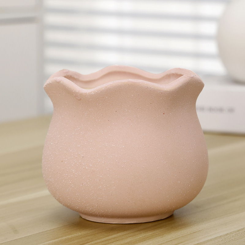 Cerámica de gres planta suculenta maceta escritorio creativo sala de estar decoración olla cerámica transpirable planta verde planta olla al por mayor