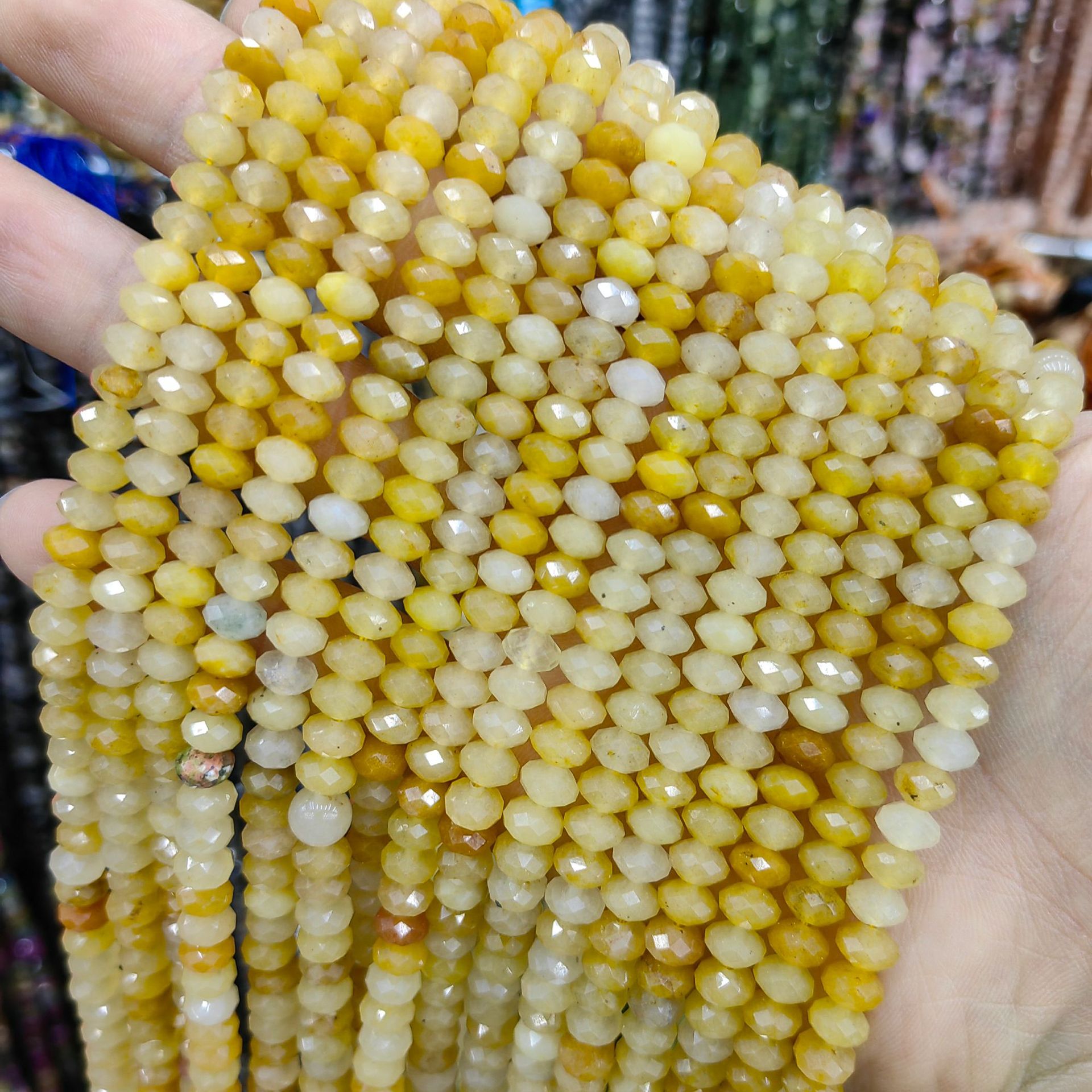 Piedra natural cristal natural 6mm * 4mm faceta divisor de platillo volador cuentas separadoras cuentas dispersas joyas semiacabadas DIY