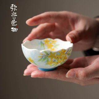 弥言手绘桂花锦鲤陶瓷大号主人杯个人专用茶杯家用功夫茶具品茗杯