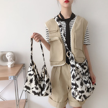 日系ins奶牛纹布包可爱少女清新帆布包学院风大容量斜挎包