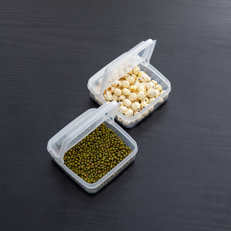 Caja de almacenamiento transparente con tapa flip 250ml