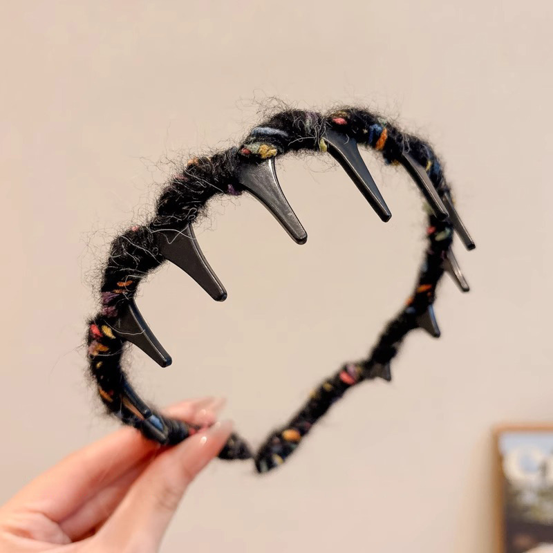 Otoño y invierno de alto nivel explosivo tipo ondas de pelusa correa de cabello para mujeres cráneo alto no lesiones de dientes de cabello para el cabello de doble propósito