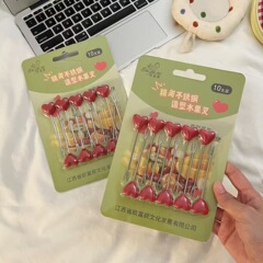 精美卡纸家用创意爱心不锈钢水果叉子网红爆款甜品高颜值可爱款