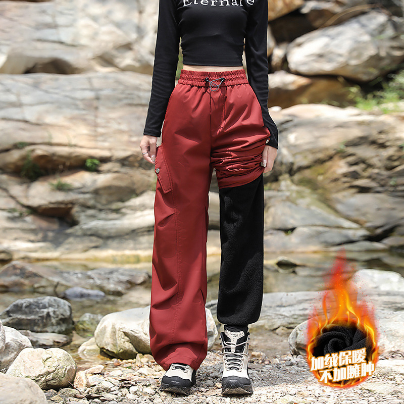 骆陀三合一冲锋裤女2025新款春秋冬防风防水户外工装运动登山长裤|undefined