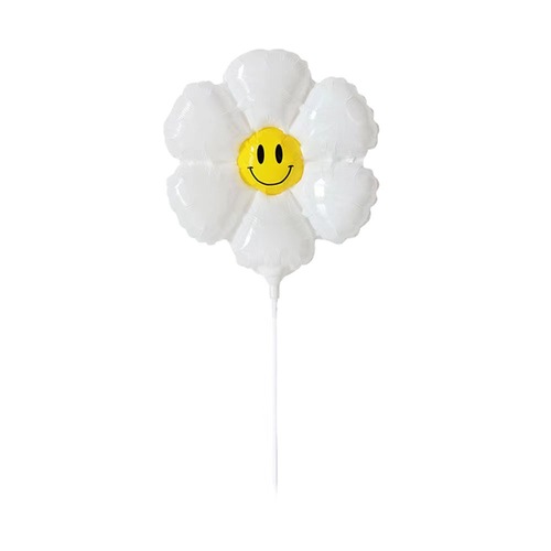 Flower smiley face balloon daisy sun flower floor push stall handheld balloon birthday decoration photo props wholesale