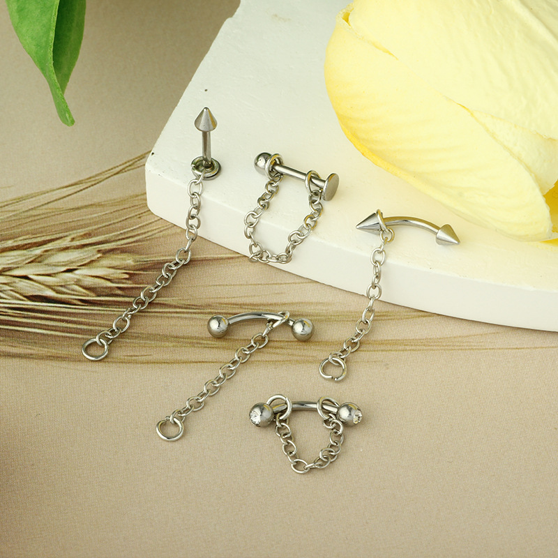 Labret piercing jewelry detail image