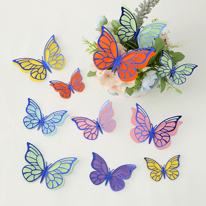 3d Decorative Hollow Butterfly Wall Stickers Double Layer Metal_voghion.com