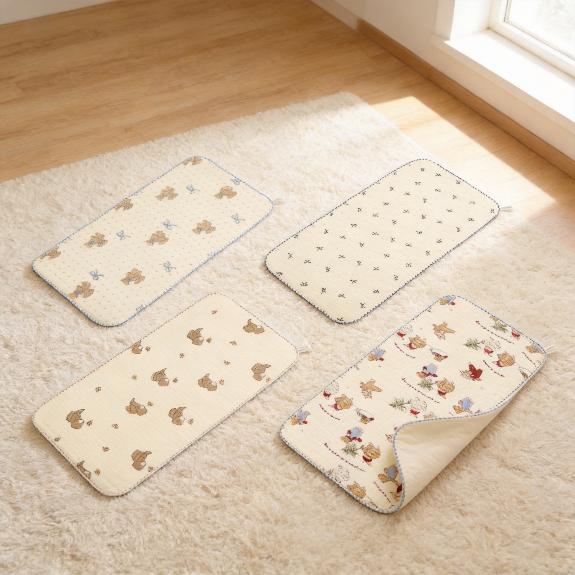 Four-Season Gauze Rectangular Towel Saliva Towel Baby Summer Type a Cotton Baby Face Towel Kidsren's Bath Towel Burp Towel