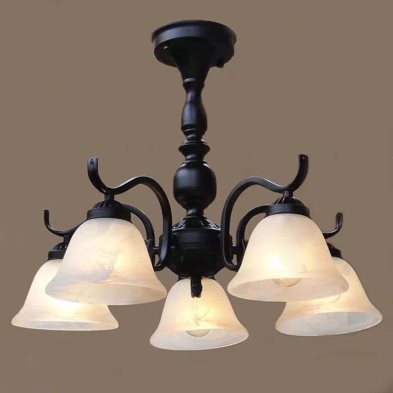 European-Style Wrought Iron American-Style Pendant Light for Living Room, Three-Head Dining Room, Five-Head Ceiling Fan, Eight-Head Lighting Fixture, 2025 New Model Pendant Light Factory