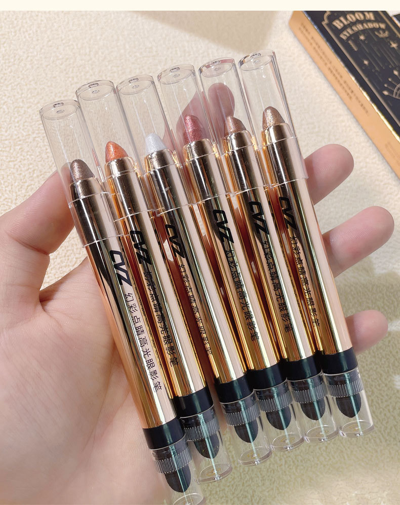 CVZ High-gloss eyeshadow pen, pearlescent eye makeup, slightly shiny, matte, sleepy eye, lazy person, tea-brown, non-smudging high-gloss contouring stick undefined