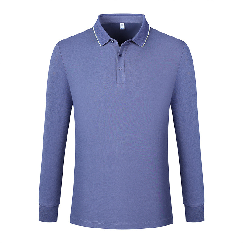 Ropa de trabajo profesional de alta gama ropa personalizada lana seda otoño invierno camisa polo de manga larga personalizada logotipo impresa