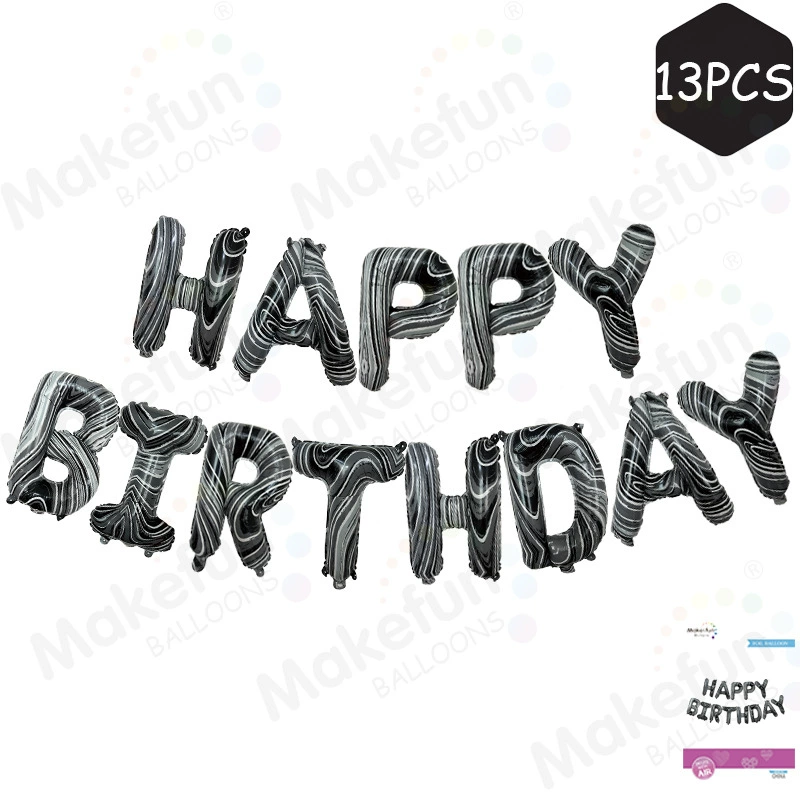 English Happy Birthday Birthday Happy Balloon Aluminum Film Balloon Set Decoration Tibetan Pole Windsie