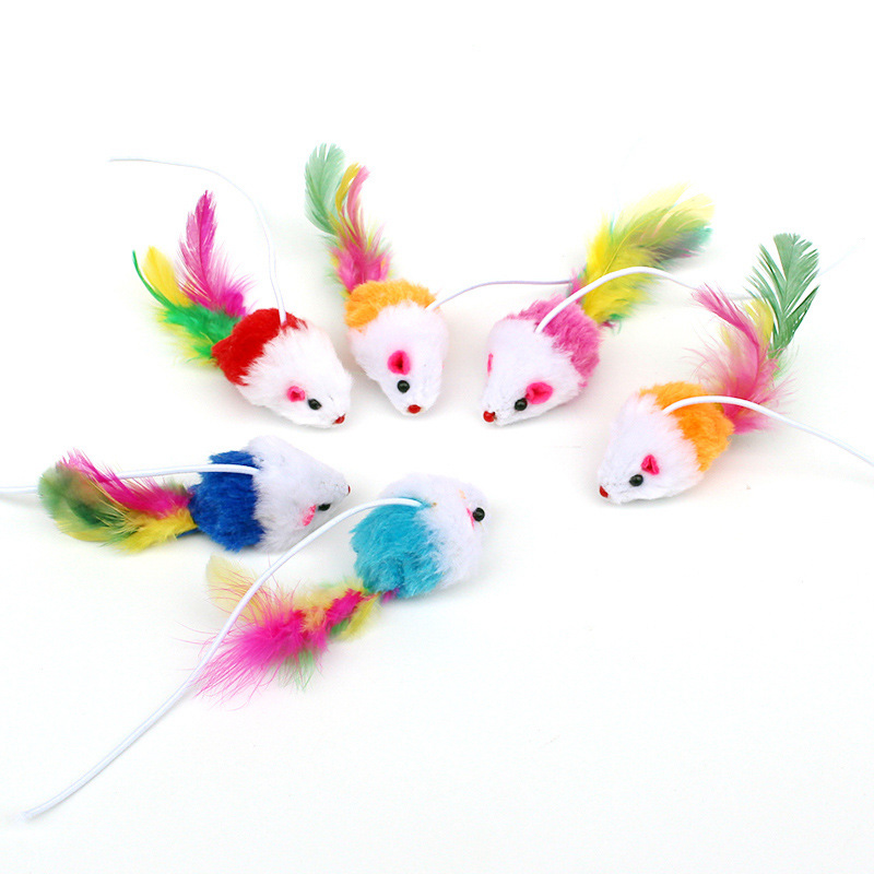 Gato juguete de peluche pequeño ratón divertido gato juguete con cuerda elástica ratón juguete arena sonando gato juguete mascota
