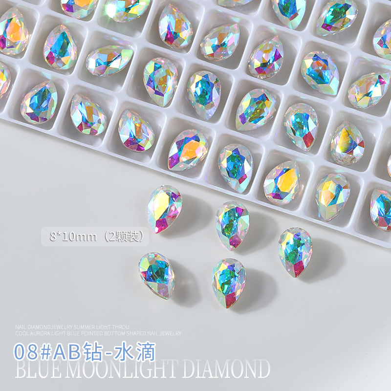 Fondo puntiagudo azul transparente Diamond-08