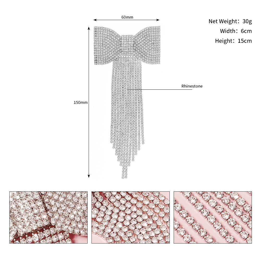 20g Weight Hair Clip Hair Accessories Type 1 Piece Quantity Banquet, Party Occasion Rhinestone Material Heart Shape, Bow Knot Pattern All Seasons Season Women's Gender Elegant, Shiny Style Elegant Shiny Women's Heart Shape Bow Knot Rhinestone Hair Clip 13