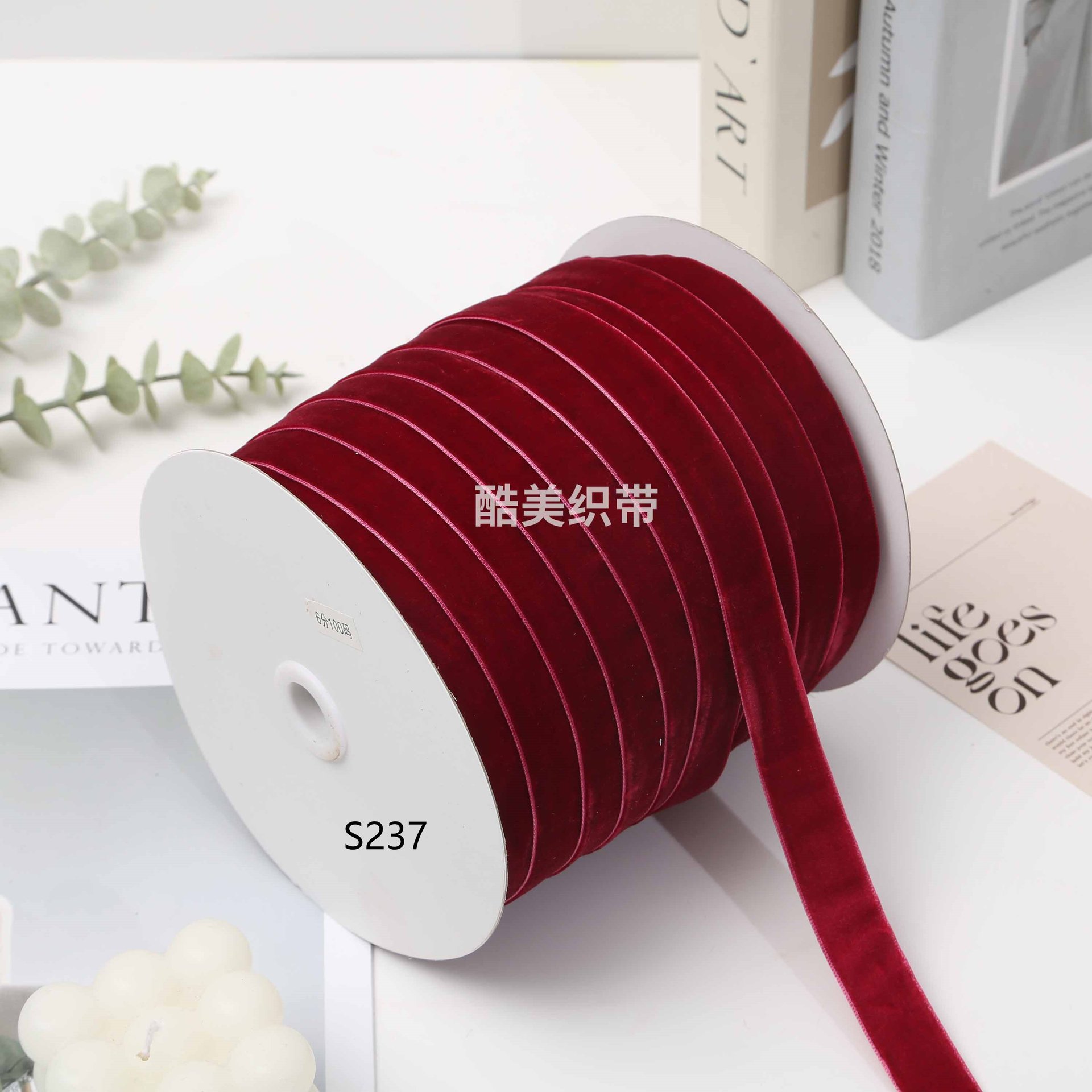 Stock 1.5cm / 2cm / 2.5cm unilateral cinta de terciopelo de terciopelo de color diy arco hecho a mano