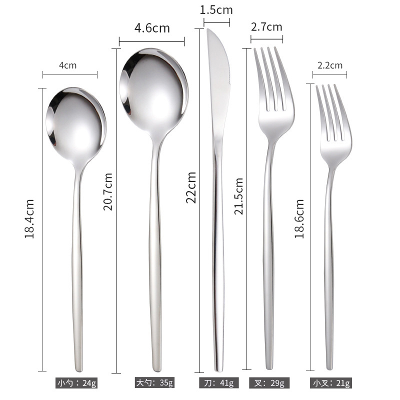 Set de cubiertos de acero inoxidable portugués, 4 piezas doradas, ideal para carne y Amazon comercio transfronterizo, cuchillo tenedor y cuchara