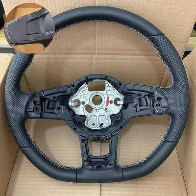 Volkswagen upgraded and modified – Steering wheel - semi-perforated-white-mesh-stitching-without-pick-holes