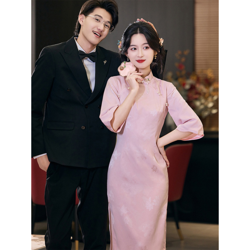 绝美新中式旗袍2025年新款红色复古年轻款新娘结婚敬酒服连衣裙女|undefined