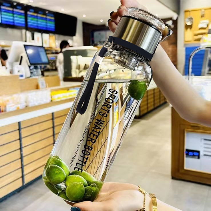 送料無料、大容量トンカップ、ネット有名人ガラス茶水分離カップ、女の子の見栄えの良いサマースポーツウォーターカップ|undefined