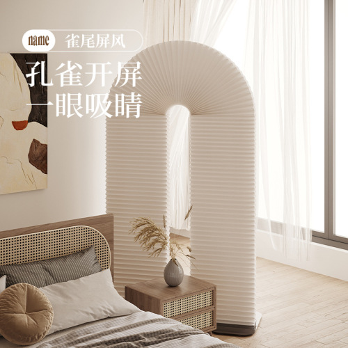 Shiba paper office partition wrought iron screen partition fence living room foyer entrance decoration simple mobile barrier