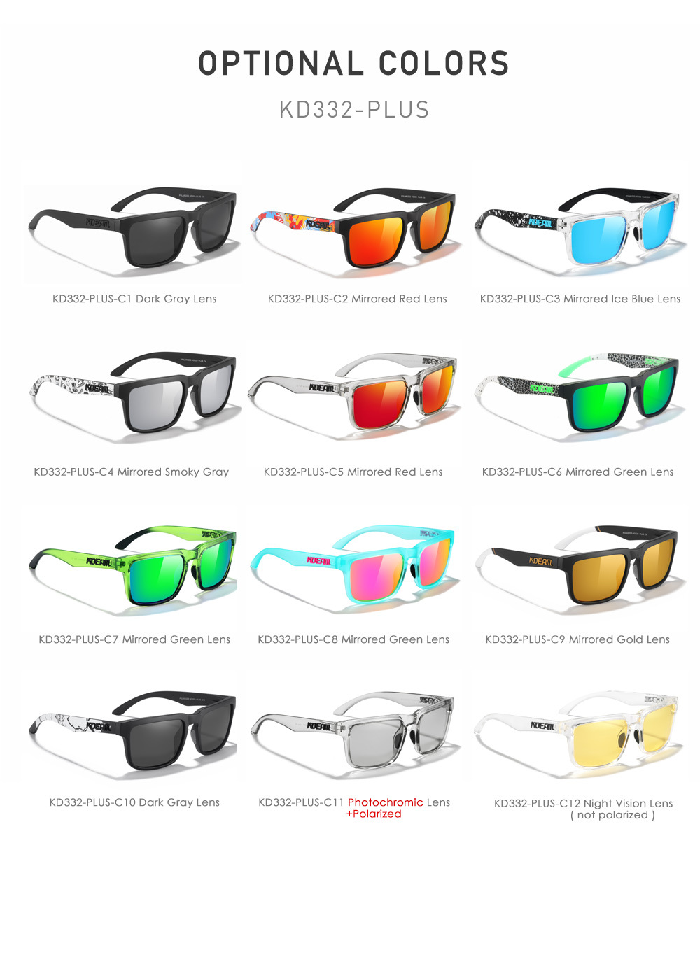 Casual Color Block Tac Square Full Frame Sports Sunglasses display picture 4