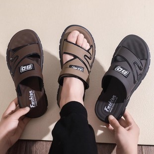 Men's Sandals Summer 2025 New Breathable Non-Slip Wear-Resistant Beach Shoes for Work and Driving Slippers