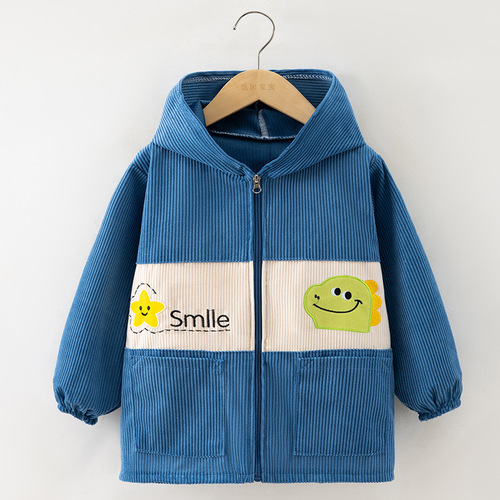 Children's coat for autumn and winter outerwear, suitable for middle and large children, sets of down jackets, cotton coats, protective clothing, waterproof, extended length, easy to wear outer jacket