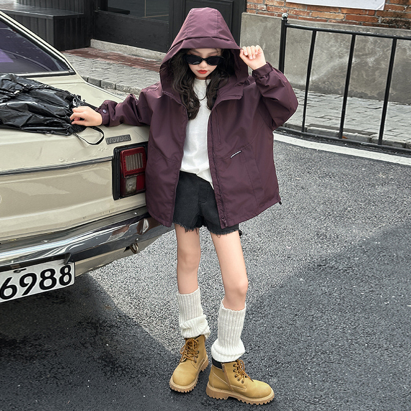 Girls' Spring Coat 2025 New Style Girl's Spring and Autumn Russo Children's Jacket Windbreaker Foreign Trade