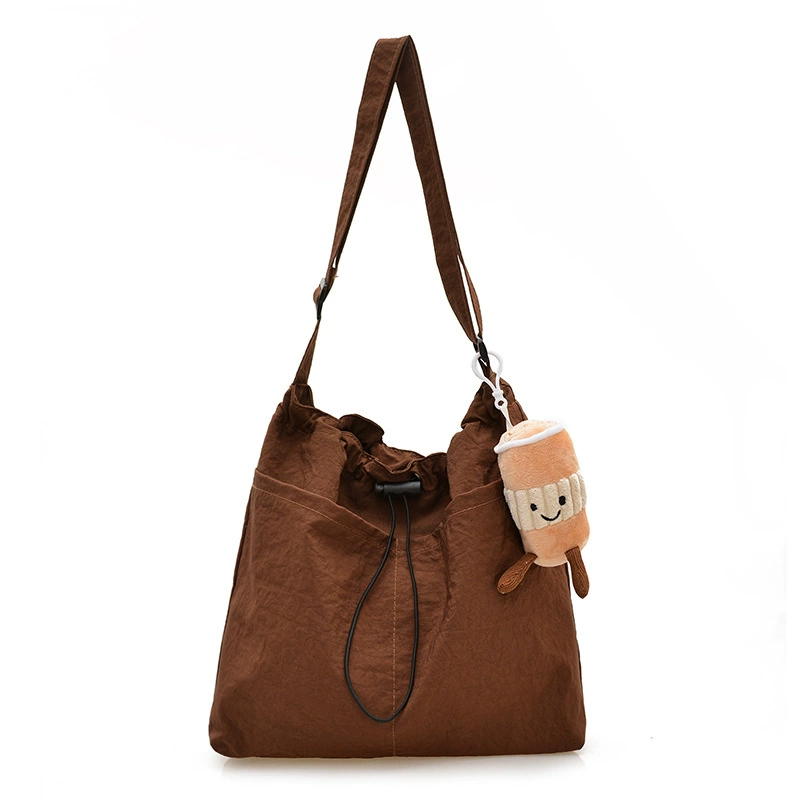 One-Shoulder Nylon Drawstring Bag, Waterproof and Spacious, Adjustable Strap, Lightweight