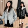 女童连帽女孩大童皮衣