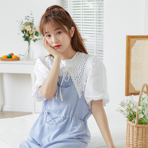 Lace shawl women's cape summer white sunscreen with skirt bow tie fake collar