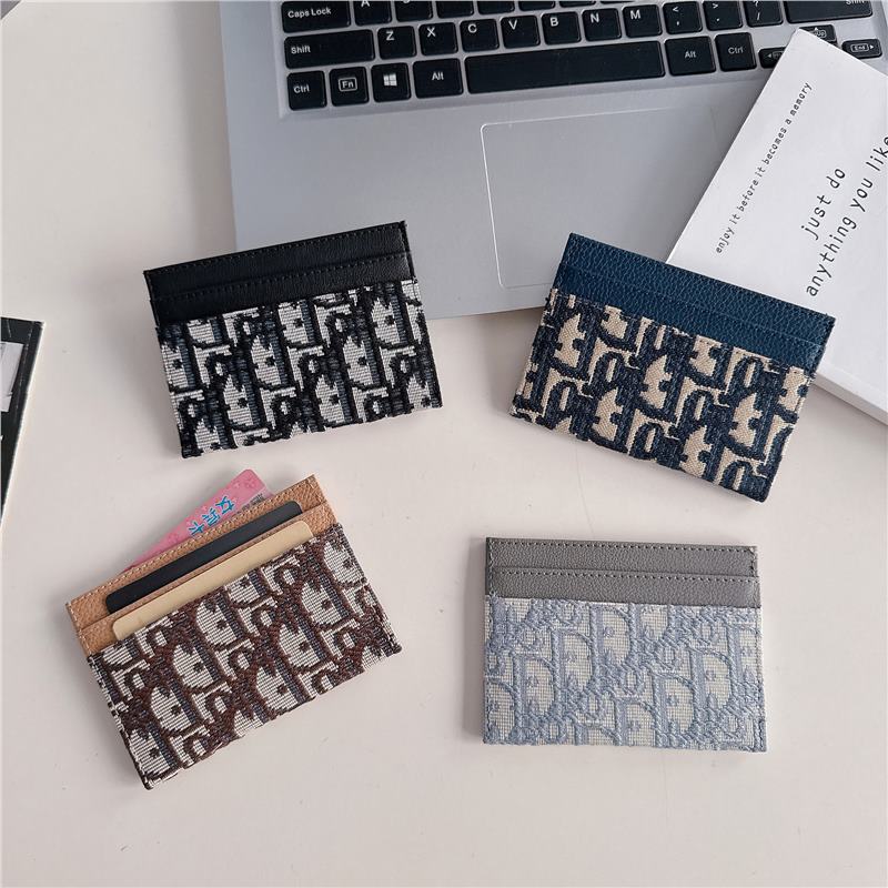 Luxury Fabric Card Holder Storage D Brand Same Style Card Case New Large Capacity Wallet Caviar Cross-Border Women