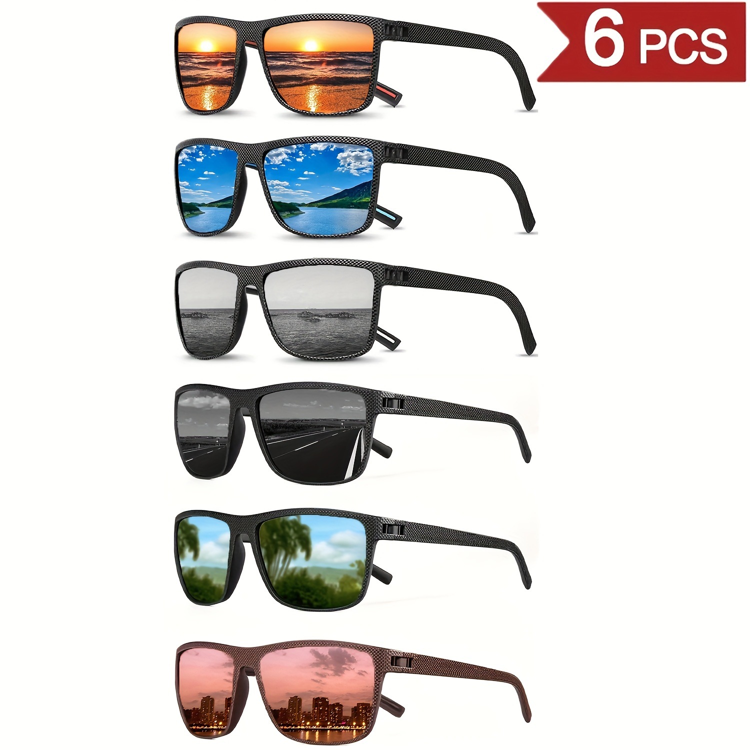 2025新款跨境代发6副男女运动眼镜轻便型跨境代发