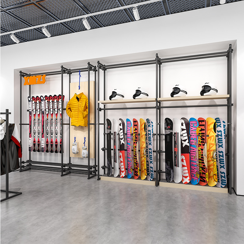 Tienda de ropa de alta calidad estante de exhibición de pared estante de exhibición de estante de exhibición tipo piso estante de exhibición de isla media con luz