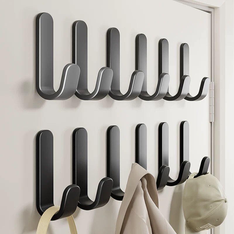 Thickened Hooks with Strong Adhesive, No-Drill, Traceless Wall Hooks for Heavy-Duty Use in Kitchens, Bathrooms, and Behind Doors