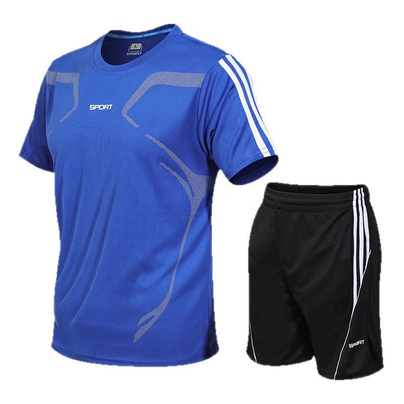 Sportswear suit Men's Summer Fitness Short-sleeved T-shirt Men's Quick-drying Clothes Running Loose Casual Sportswear