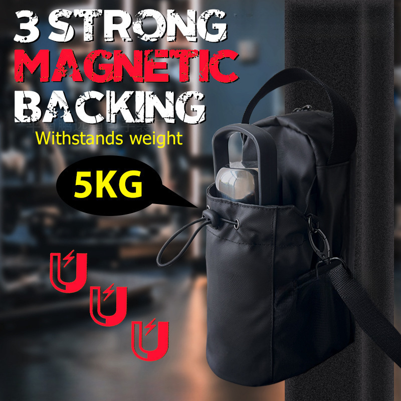 Bolsa magnética para botella de agua deportiva, producto nuevo transfronterizo en stock, con imán, gran capacidad, multifuncional, para colgar botellas de agua deportivas