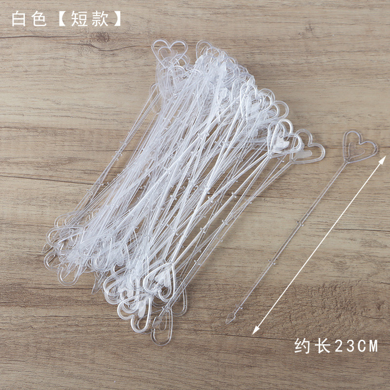 Fábrica en stock al por mayor material de embalaje de la flor tarjeta de plástico palo pollo corazón palo tarjeta de plástico Tarjeta de clip de plástico flor palo