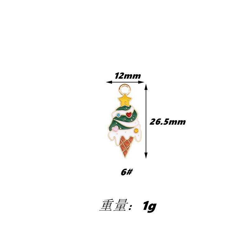 跨境圣诞节卡通DIY饰品配件滴油合金圣诞老人雪花麋鹿耳饰吊坠配|undefined
