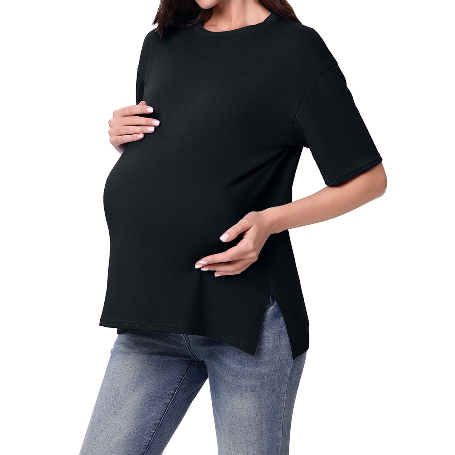 2026 New Maternity Women's Nursing Clothing Zipper Short Sleeve Foreign Trade Women's Clothing Spring, Summer And Autumn Dual Use_voghion.com