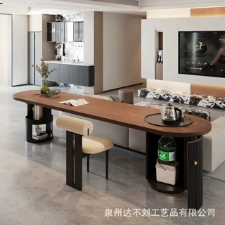风茶桌茶台一体胡桃木色去客厅化大长桌双人实木沙发后长条桌书桌