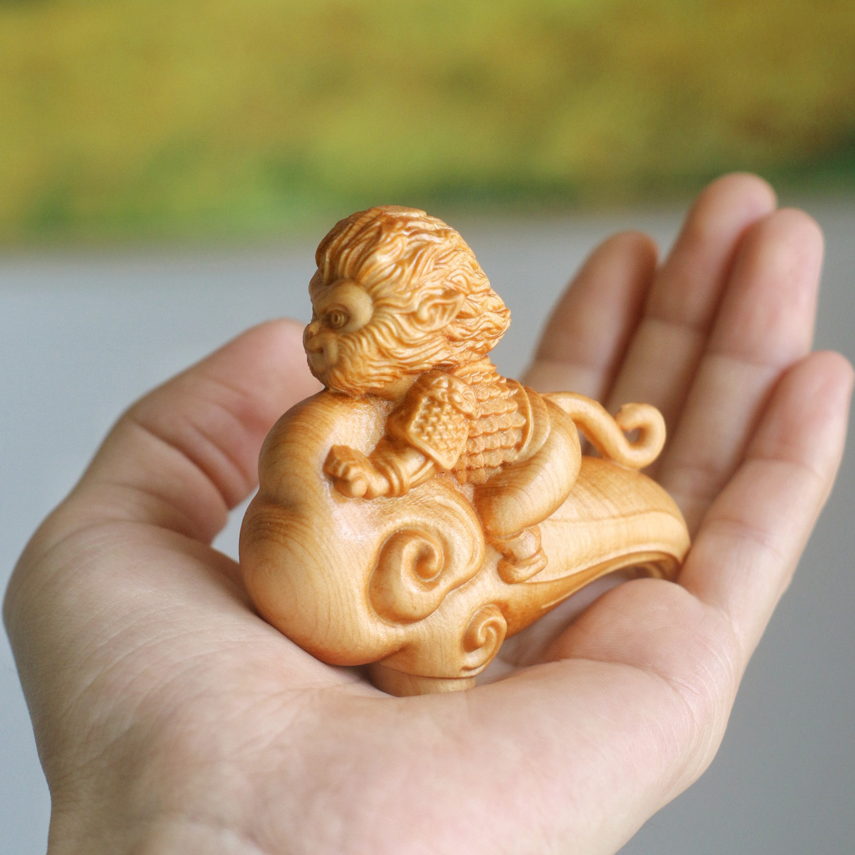 崖柏木雕疾風小猴手把件 網紅多款優雅貓咪鈴鐺桌面文玩禮品