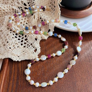 Natural freshwater baroque pearl sweater chain autumn and winter with coat really great dark autumn and winter season