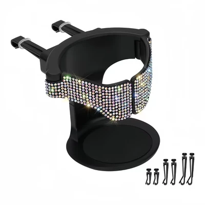 Car Rhinestone Water Cup Holder Car Rhinestone Tea Cup Holder Car Storage Rack with Drill Cup Holder Air Outlet Fixing Bracket