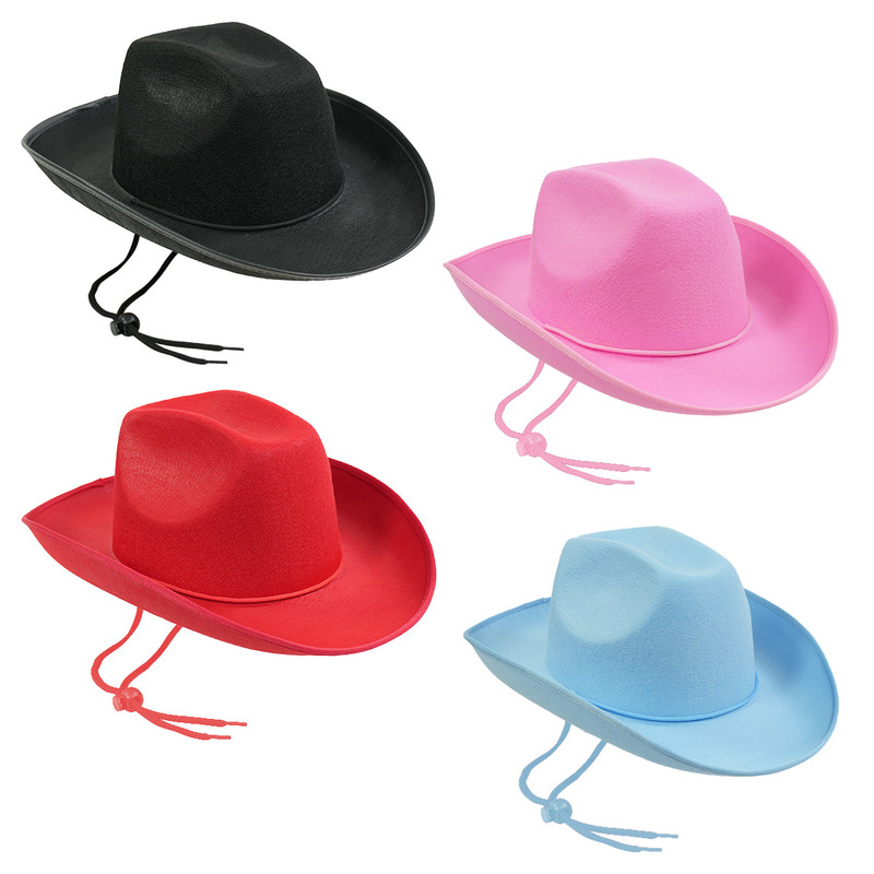Fashion Joker New Lincoln Hat Western Cowboy Hat in stock Hot Non-woven Solid Color Stylish Hat Cross-border Explosions