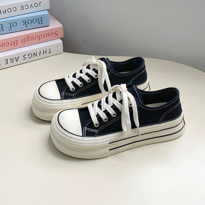 Women's Platform Canvas Sneakers, Breathable Lightweight Summer Shoes, Sizes 35–40