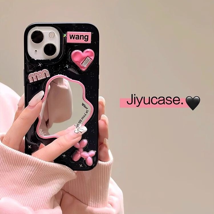 Y2K Sweet Cool Internet Celebrity Puppy Mirror iphone16Plus Apple Phone Case 14/15pro Internet Celebrity 13 Spice Girls X